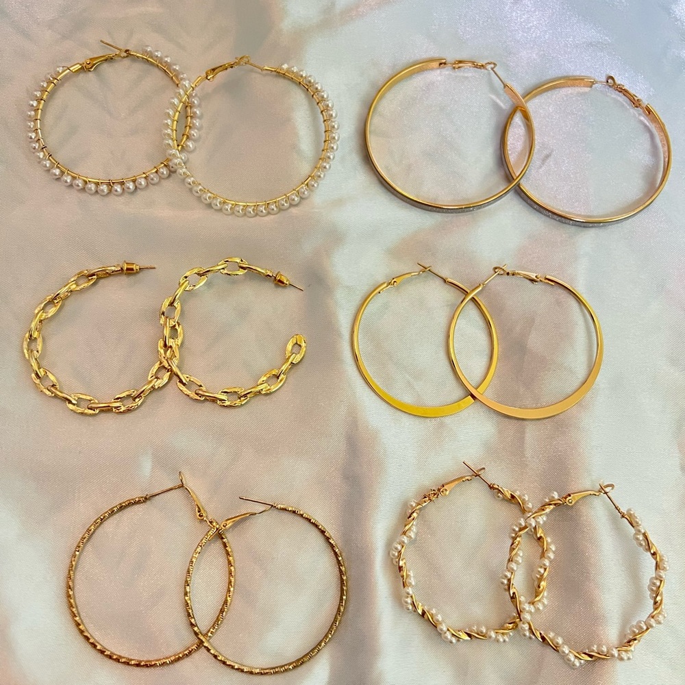 Gold Plated Hoops Earrings